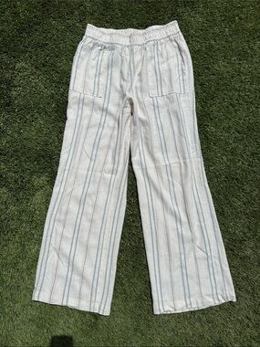 Linen Blend Wide Leg Pants